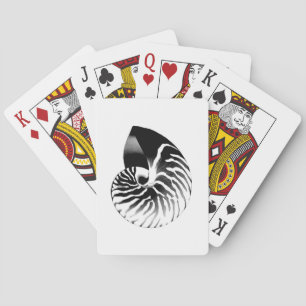 Nautilus-Muschel - schwarz, grau und weiß Spielkarten