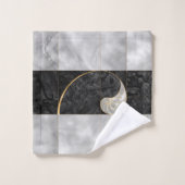 Nautilus Muschel - Schwarzer Abalone und Perle Badhandtuch Set (Waschlappen)