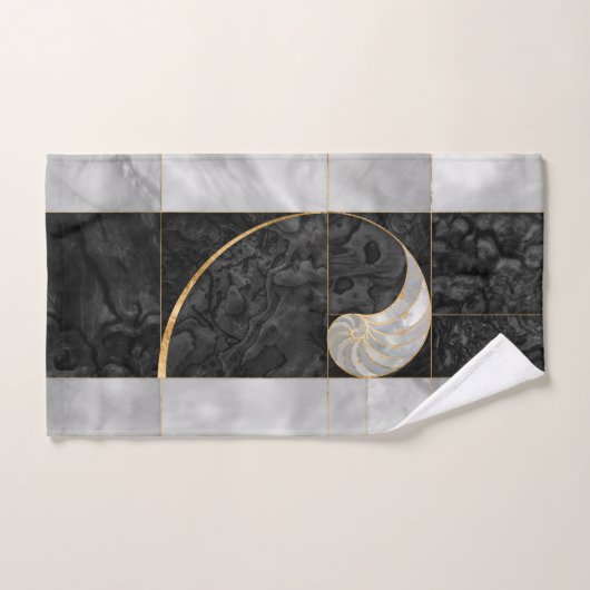 Nautilus Muschel - Schwarzer Abalone und Perle Badhandtuch Set (Handtuch)