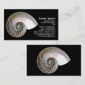 Nautilus-Muschel - Schwarzes Visitenkarte (Vorne/Hinten)