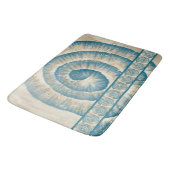Nautilus Muschel Spirale Form Aquamarin Badematte (Schrägansicht)