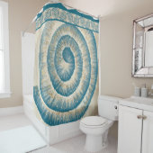 Nautilus Muschel Spirale Form Aquamarin Duschvorhang (Beispiel)