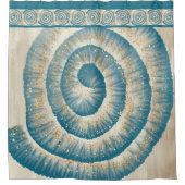 Nautilus Muschel Spirale Form Aquamarin Duschvorhang (Vorderseite)