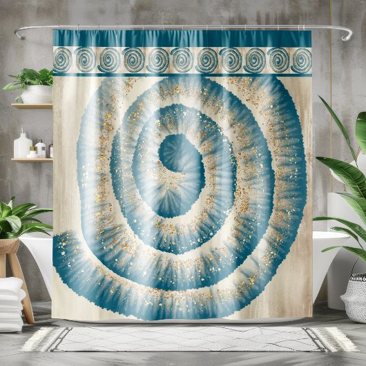 Nautilus Muschel Spirale Form Aquamarin Duschvorhang