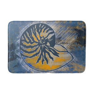 Nautilus, Muschel, Spirale, Illustration, marinebl Badematte