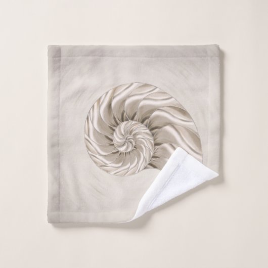 Nautilus-Muschel Zeichnend Badhandtuch Set (Waschlappen)