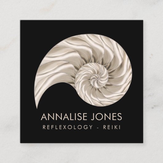 Nautilus-Muschel Zeichnend Quadratische Visitenkarte (Vorderseite)