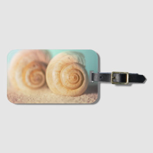 Nautilus-Muscheln auf Strand Gepäckanhänger