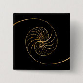 Nautilus-Muscheln - Goldenes Paar Button (Vorderseite)