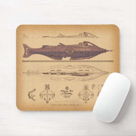 Nautilus-Pläne durch David McCamant Mousepad (Mit Mouse)