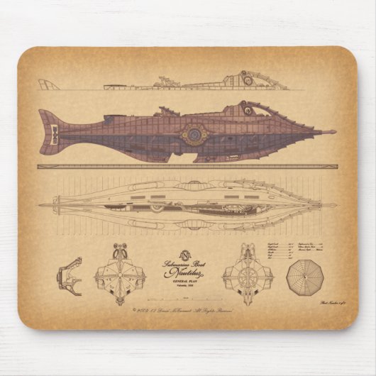 Nautilus-Pläne durch David McCamant Mousepad (Vorne)