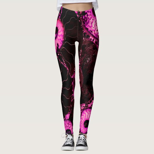 Nautilus rosa Muschel Leggings (Vorderseite)