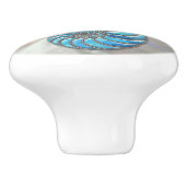 Nautilus-Schale Blaue Marmor und Perlmutt Keramikknauf (Seitenansicht)