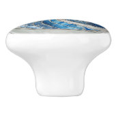 Nautilus-Schale Blaue Marmor und Perlmutt Keramikknauf (Seitenansicht)