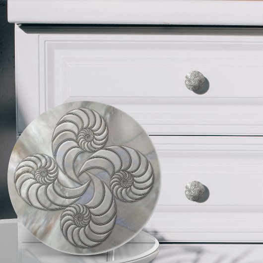 Nautilus-Schale Faux-Perlmutt Keramikknauf