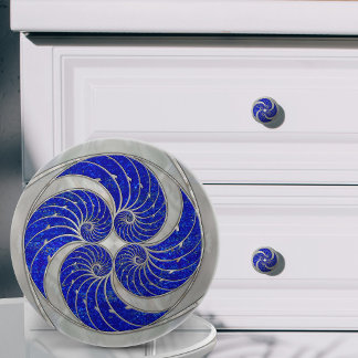 Nautilus-Schale Lapis Lazuli und Perlmutt Keramikknauf