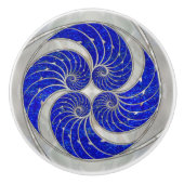 Nautilus-Schale Lapis Lazuli und Perlmutt Keramikknauf (Vorderseite)