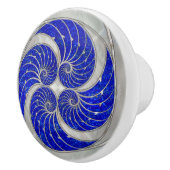 Nautilus-Schale Lapis Lazuli und Perlmutt Keramikknauf (Rechts)