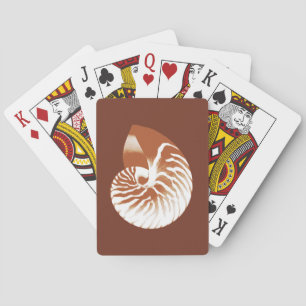 Nautilus-Schnecke - kakaobraun und weiß Spielkarten