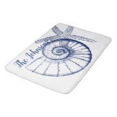 Nautilus Seashell & Starfish Marine Life Custom Badematte (Schrägansicht)