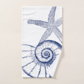 Nautilus Seashell & Starfish Marine Life Custom Badhandtuch Set (Handtuch)