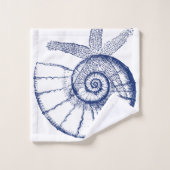 Nautilus Seashell & Starfish Marine Life Custom Badhandtuch Set (Waschlappen)