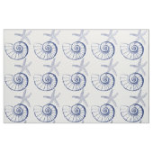 Nautilus Seashell & Starfish Marine Life Custom Fa Stoff (Fat Quarter (45,7 x 55,9 cm))