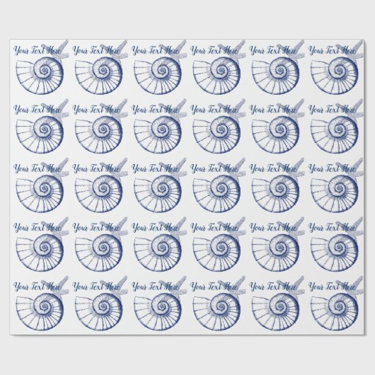Nautilus Seashell & Starfish Marine Life Custom Geschenkpapier (Flach)