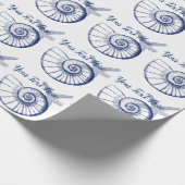 Nautilus Seashell & Starfish Marine Life Custom Geschenkpapier (Ecke)