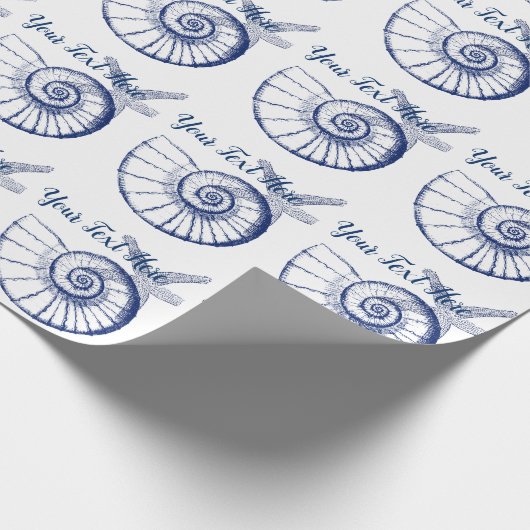 Nautilus Seashell & Starfish Marine Life Custom Geschenkpapier (Ecke)
