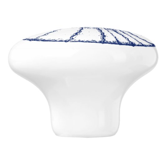 Nautilus Seashell & Starfish Marine Life Custom Keramikknauf (Seitenansicht)