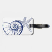 Nautilus Seashell & Starfish Meereslebewesen Gepäckanhänger (Rückseite horizontal)