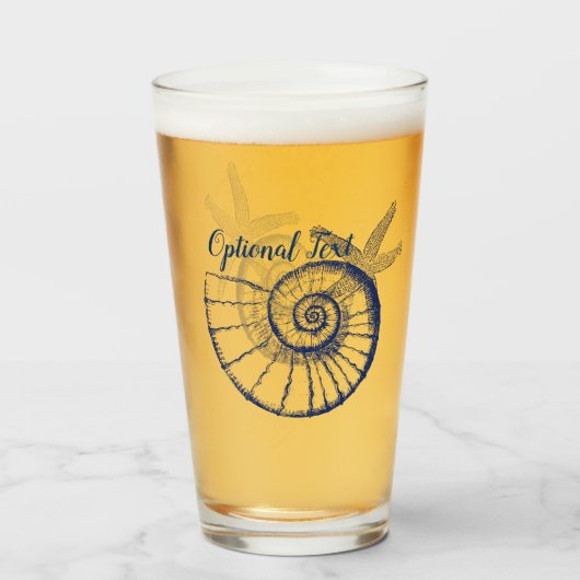 Nautilus Seashell & Starfish Meereslebewesen Glas (Vorne (Gefüllt))