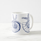 Nautilus Seashell & Starfish Meereslebewesen Kaffeetasse (VorderseiteRechts)