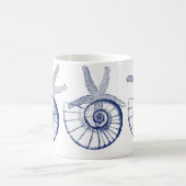 Nautilus Seashell & Starfish Meereslebewesen Kaffeetasse (Mittel)