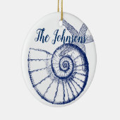 Nautilus Seashell & Starfish Meereslebewesen Keramik Ornament (Rechts)