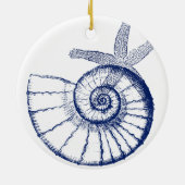 Nautilus Seashell & Starfish Meereslebewesen Keramik Ornament (Hinten)