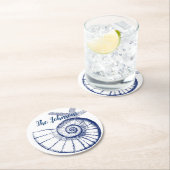 Nautilus Seashell & Starfish Meereslebewesen Runder Pappuntersetzer (Vor Ort)