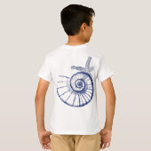 Nautilus Seashell & Starfish Meereslebewesen T-Shirt (Schwarz voll)