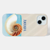 Nautilus Seashell und Sand Case-Mate iPhone Hülle (Rückseite (Horizontal))