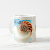 Nautilus Seashell und Sand Kaffeetasse (Vorderseite Links)