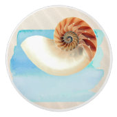 Nautilus Seashell und Sand Keramikknauf (Vorderseite)