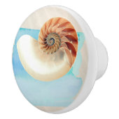 Nautilus Seashell und Sand Keramikknauf (Rechts)