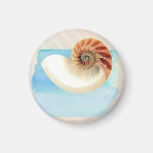 Nautilus Seashell und Sand Magnet