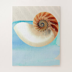 Nautilus Seashell und Sand Puzzle