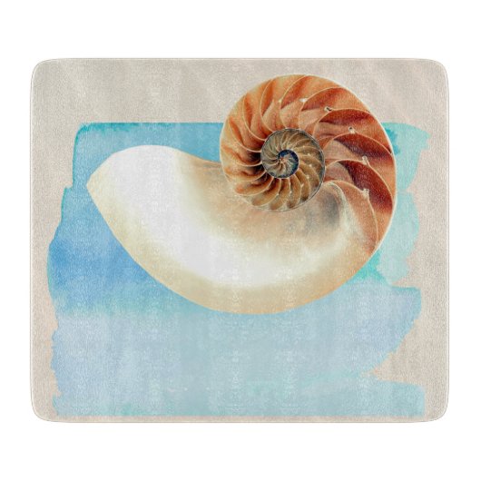 Nautilus Seashell und Sand Schneidebrett (Vorderseite)