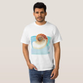 Nautilus Seashell und Sand T-Shirt (Vorne ganz)