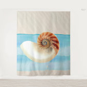 Nautilus Seashell und Sand Wandteppich (Vorderseite)