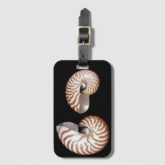Nautilus seashells gepäck tag gepäckanhänger (Vorderseite Vertikal)