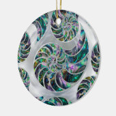 Nautilus Shell Abalone and Pearl Keramik Ornament (Links)